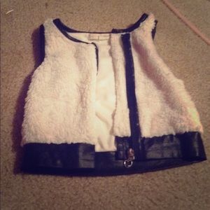 Fluffy white vest